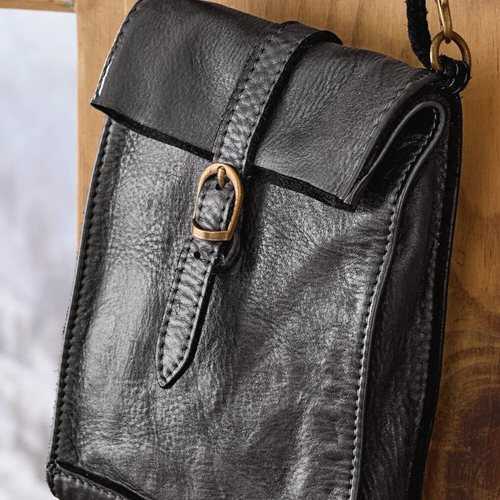 New, Coldwater Creek Full Grain Leather "Just Right" Cossbody Bag - Picture 11 of 16